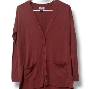 Old Navy Red Cardigan Sweater V-Neck Knit